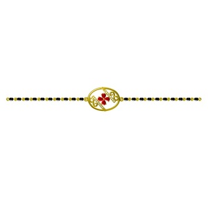 Pulsera ligera con diseño de trébol de oro 14 quilates al por mayor con detalles de diamantes Pulseras y brazaletes de diamantes - Product Image 4