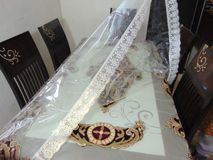 Mantel para mesa de comedor de 6 plazas, impermeable, duradero y fácil de limpiar, para el hogar, cocina, bodas y fiestas - Product Image 6