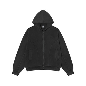 <b>Spring</b> New Men's American Street Style Hoodies Washed <b>Cardigan</b> Zipper Loose Fit Knitted Sweatshirt for Autumn Customizable - Product Image 1