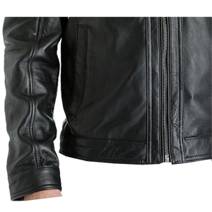 Chaqueta de Invierno para Hombre, de Cuero Genuino, Cortavientos, con Cierre, Cuello Alto, Estilo Biker, Cierre Frontal, Forro de Poliéster, 2026 - Product Image 4