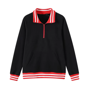 Sweat-shirt unisexe en chenille noire à col rond, poignets côtelés, style décontracté d'hiver, respirant, séchage rapide, anti-boulochage, couleurs personnalisées - Product Image 1