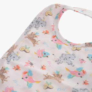 Combinaison imprimée, chapeau et bavoir assortis, coton, manches longues, boutons extensibles, fermeture arrière, rose, printemps-été, logo OEM - Product Image 6