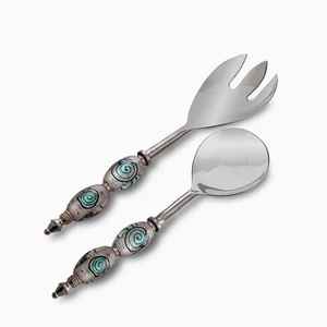 Ensemble de serveurs à salade en acier inoxydable brossé doré, écologique, passe au lave-vaisselle, 2 magnifiques poignées, idéal pour les fêtes et les banquets - Product Image 4