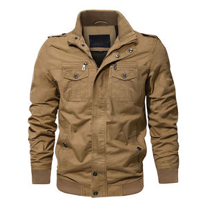 Top Brand <b>Men's</b> Winter Denim <b>Jacket</b> New Design Bomber Coat with Multi-Pockets Casual <b>Cargo</b> Waterproof Front Logo - Product Image 5
