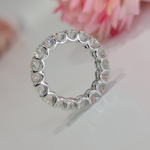 แหวนแต่งงานเพชรทรงรี 4.50 กะรัต เพชรเลี้ยงในห้องปฏิบัติการ ความใส VS สี EF ตัวเรือนทอง 14K ชุบโรเดียม สำหรับผู้หญิง ดีไซน์ทันสมัย - Product Image 3