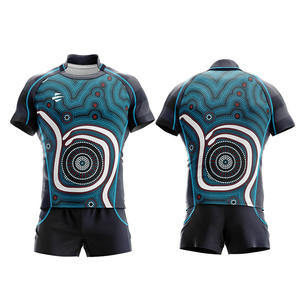 Style sublimé unique avec logo et couleur adaptés aux besoins du client pour des uniformes d'équipe uniformes d'usage de football de rugby faits sur commande à séchage rapide - Product Image 2