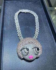 Pendentif Hip Hop personnalisé unisexe le plus vendu, pendentif en moissanite véritable, bijoux en métal plaqué de luxe pour hommes et femmes - Product Image 1