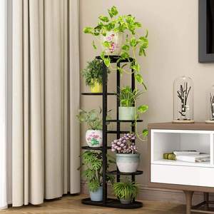 Support étagère de rangement réglable en métal pour plantes à fleurs naturelles simples et personnalisées pour la maison et le salon - Product Image 1