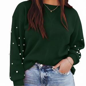 เสื้อสเวตเชิ้ตไหมพรมผู้หญิงแบบสั่งทำพิเศษสำหรับฤดูหนาว ทรงโอเวอร์ไซส์ ไหล่ตก แขนยาว คอกลม พิมพ์ลายด้านหน้า - Product Image 1