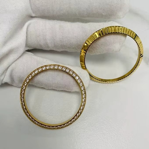 Luxury Gold Iced Stainless Steel Custom Handmade Hip Hop Style Full Diamond Look for EXPORTS <b>Black</b> White Gems 40mm <b>Mens</b> <b>Watch</b> - Product Image 2