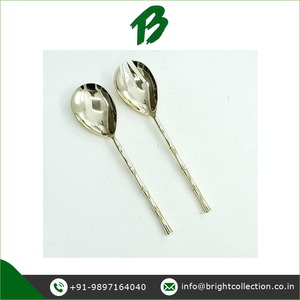 Juego de cubiertos de precio confiable de juego de ensalada con mango de diseño de bambú de buena calidad disponible con etiqueta privada personalizada - Product Image 3