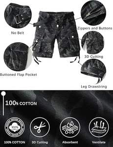 ผ้าสวมใส่สบายสำหรับลำลองกลางแจ้งและสตรีทแวร์กางเกงขาสั้นคาร์โก้สำหรับผู้ชายดีไซน์ตามสั่ง - Product Image 4