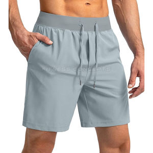 Short de course à séchage rapide personnalisé pour hommes, couleur unie, style décontracté, cordon de serrage court avec logo sur le devant - Product Image 1