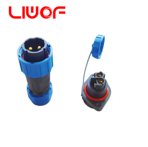 Connecteur circulaire étanche IP68 à 2 broches, connexion à vis sans soudure, montage sur panneau à bride, <span class=keywords><strong>prise</strong></span> d'alimentation mâle/femelle - Product Image 3