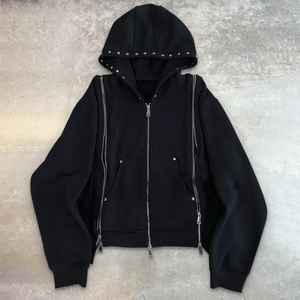 Latest 2025 Heavyweight Plus Size Men's Tracksuit Custom Logo Print Acid Wash Zip up <b>Hoodie</b> and Flare Sweatpants Set for Men - Product Image 4