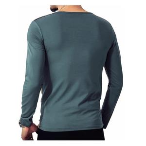 Diseño personalizado superventas alta calidad 100% algodón manga larga cuello redondo hombres camiseta de la fábrica de Bangladesh mejor precio - Product Image 2