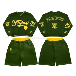 Conjunto de hombre con logo personalizado, 100% algodón, camiseta de manga corta y pantalones cortos, ropa de hombre, conjunto de 2 piezas. - Product Image 5