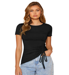 Latest Fashionable Boutique Exclusive Indian T <b>Shirt</b> Trendy Knitting <b>Women</b> Comfortable Regular Wear Formal Short Tops India - Product Image 1
