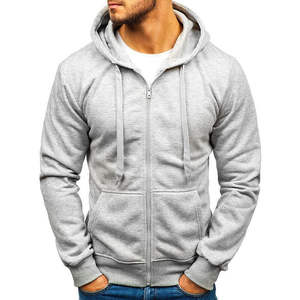 Sweat à capuche thermique d'hiver à fermeture éclair complète cordon de serrage manches longues polaire de sport 100% coton séchage rapide respirant coupe-vent solide - Product Image 6