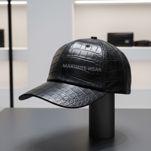 หมวกเบสบอลหนังจระเข้แท้ลายนูนหรูหราสำหรับผู้ชายหมวกแฟชั่นปรับได้หมวกทำด้วยมือตามสั่งผลิตโดยการสวมใส่สูงสุด - Product Image 6