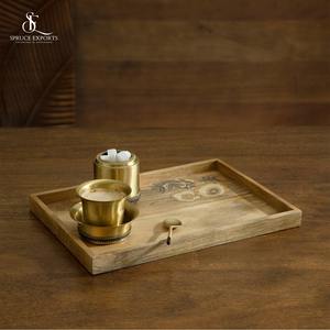 Plateau de service rectangulaire en bois avec impression de feuilles Design moderne multifonctionnel pour la maison Ramadan et la décoration de mariage-Bestseller - Product Image 2