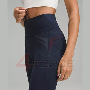 Leggings de yoga taille haute ultra doux et unis pour femme, fabricant en marque blanche, polyester élasthanne 220 GSM, anti-transparence lors des squats - Product Image 4