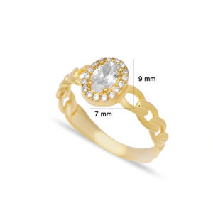 Diseño gourmet, joyería de plata de ley 925 hecha a mano, forma ovalada, anillo de racimo de piedra de circón transparente para bodas, fiestas, turco - Product Image 2