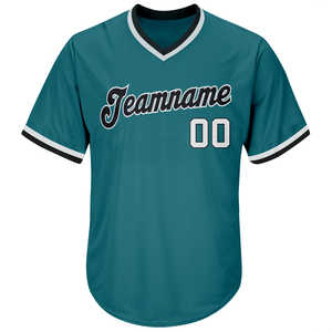 Jersey de béisbol y softbol de manga corta con cuello en V personalizado para hombre, transpirable, estampado de talla grande para adultos - Product Image 2
