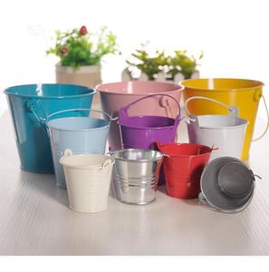 Design élégant seau en métal écologique avec revêtement en poudre couleurs bleues taille personnalisée disponible pour les jardinières extérieures à la maison - Product Image 6