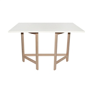 WELL HOME Mesa Plegable Blanca Sin Barnizar L.100xF.60x75 Mesas de Comedor - Product Image 6
