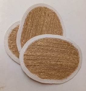 Manteles individuales de hilo de algodón, tapete de comida tejido de ramio, aislamiento térmico a prueba de agua, lavable, reutilizable, desechable para uso doméstico para bodas - Product Image 3