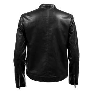 Veste en cuir d'hiver élégante pour hommes Logo noir personnalisable marque privée imperméable antibactérien de haute qualité toutes tailles - Product Image 2