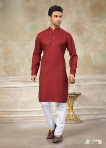 Kurta para hombre de algodón de rayón suave con detalle de botón y bolsillo perfecto para todos los eventos - Product Image 5