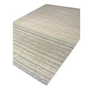 Contour Grey & <b>Black</b> Striped Hand Loom Wool & Viscose <b>Rug</b> for Home Use-Hwv-51008 - Product Image 2