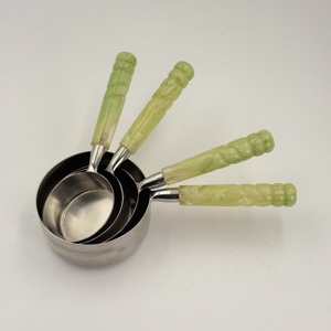 Utensilios de Cocina Ecológicos, Juego de Tazas Medidoras de Acero Inoxidable con Mango de Resina, Cuchara para Café, Herramientas para Hornear para el Hogar - Product Image 4