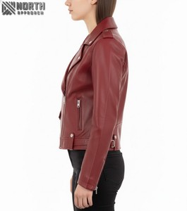 Winter Women's Vintage Leather <b>Canvas</b> Jacket Knitted Breathable Customizable High Quality OEM Service - Product Image 5