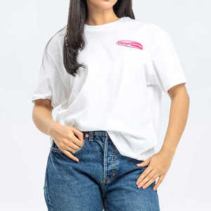Venta al por mayor personalizable 100% algodón mujeres camisetas de alta calidad transpirable Casual impreso caliente moda cuello redondo manga corta - Product Image 3