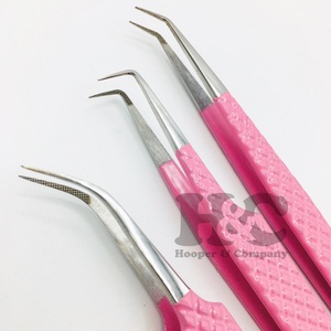 Pinzas Profesionales de Acero Inoxidable con Punta Serrada, Duraderas y de Precisión para Extensión de Pestañas, Logotipo Mink, Marca Privada - Product Image 1