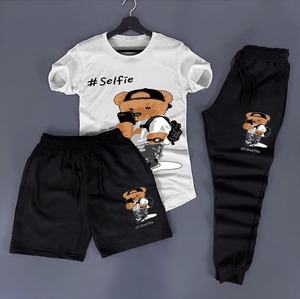 กางเกงขาสั้นชายหาดสำหรับเด็กเสื้อยืดคอกลม - Product Image 4