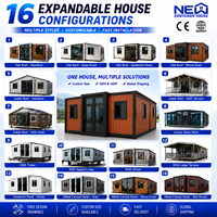 Maison conteneur préfabriquée moderne et extensible de 40/20 pieds, prête à l'emploi, 2, 3, 4 ou 5 chambres, villa préfabriquée, maison portable