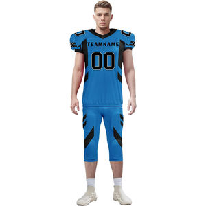 Conjuntos de Uniformes de Fútbol Americano Hechos de Poliéster, Ropa Deportiva de Color Azul, Kits de Uniformes de Fútbol Americano con Diseño y Talla Personalizados - Product Image 3