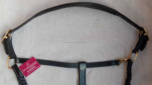 Halter respirant en cuir tressé noir de qualité supérieure - Product Image 3