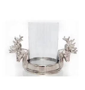 Vela de reno de Metal con acabado plateado y de calidad superior, soporte votivo, mesa de forma redonda, decoración para el hogar, regalos, decoración de iluminación - Product Image 1