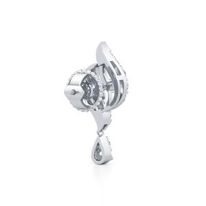 Boucles d'oreilles pendantes en or rose, blanc et jaune 18 carats avec diamants ronds de 0,432 carats sertis pavé, motif feuille, pour femme - Product Image 3