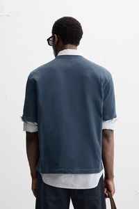 T-shirt 100% coton lavé à l'acide pour hommes broderie en relief et en détresse effet de décoloration à manches courtes T-Shirt grande taille pour hommes - Product Image 5