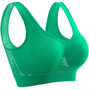 สปอร์ตบราระบายอากาศได้ดีแห้งเร็วสำหรับผู้หญิงเสื้อออกกำลังกายเล่นโยคะฟิตเนสเล่นกีฬาน้ำหนักเบาขนาดพิเศษ - Product Image 2