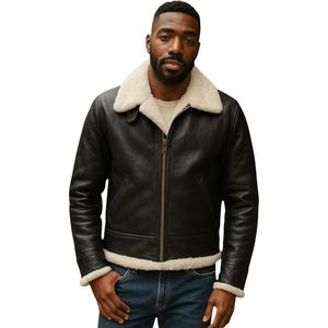 Veste en cuir d'agneau pour homme, style motard classique, vêtement d'extérieur décontracté, manteau en cuir tendance, look streetwear moderne - Product Image 5