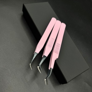 Extensions de cils professionnelles pince à épiler pointe en fibre de plasma noire avec poignée Dumond en acier inoxydable utilisation durable pour les sourcils - Product Image 4