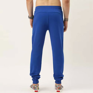 Men's Royal Blue Sweatpants <b>Elastic</b> <b>Waist</b> Casual Joggers Side Pockets Midweight Cotton Knitted Autumn Wear - Product Image 3