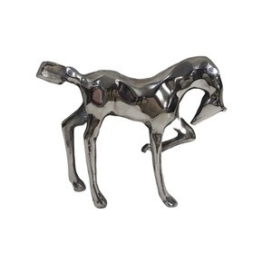 Cheval de course en aluminium doré pour décoration de table Revêtement en poudre d'or Fournitures funéraires finies Article. - Product Image 2